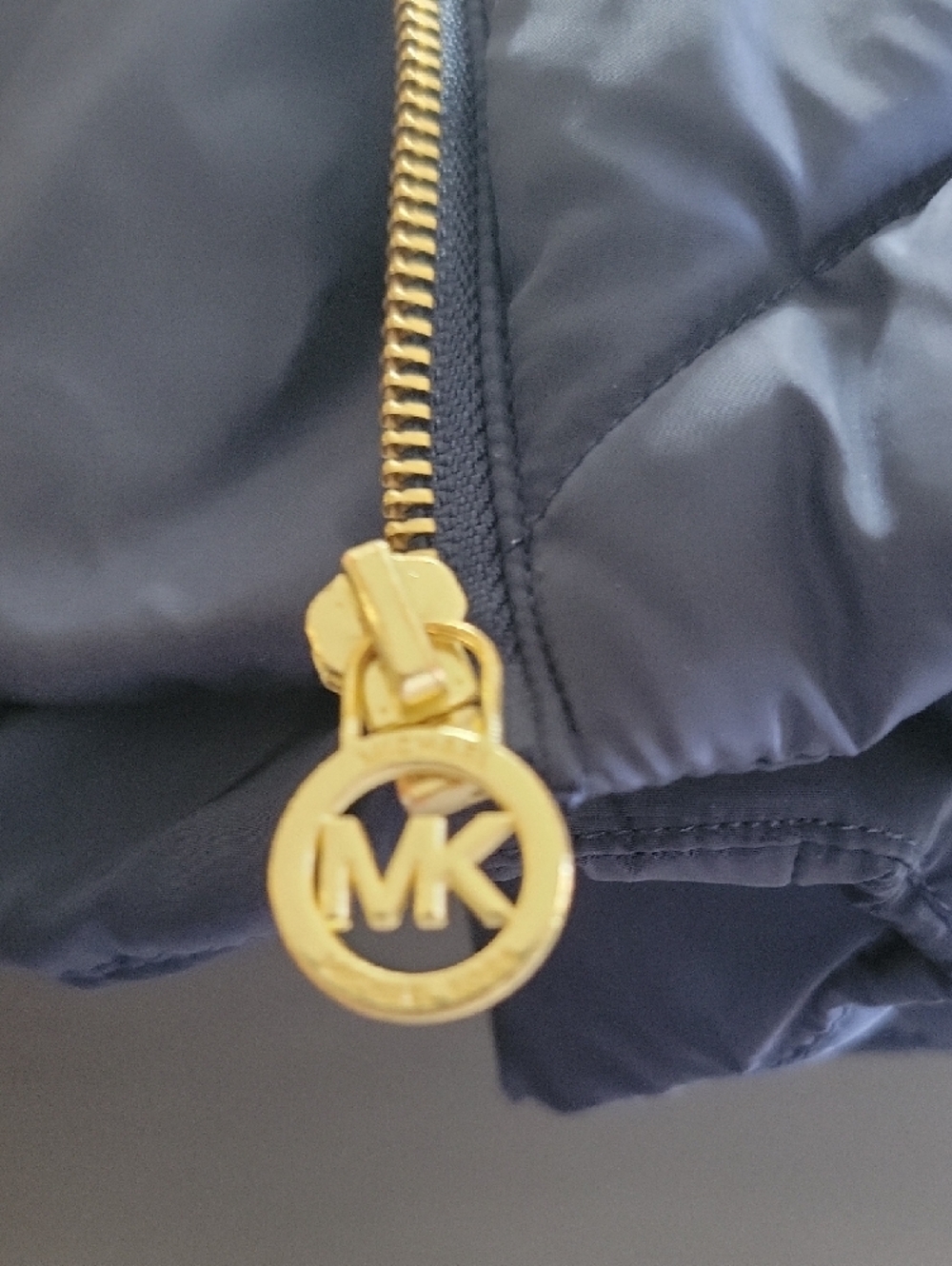 Michael Kors Navy Quilted Puffer Vest with Gold Zipper - Picture 3 of 6